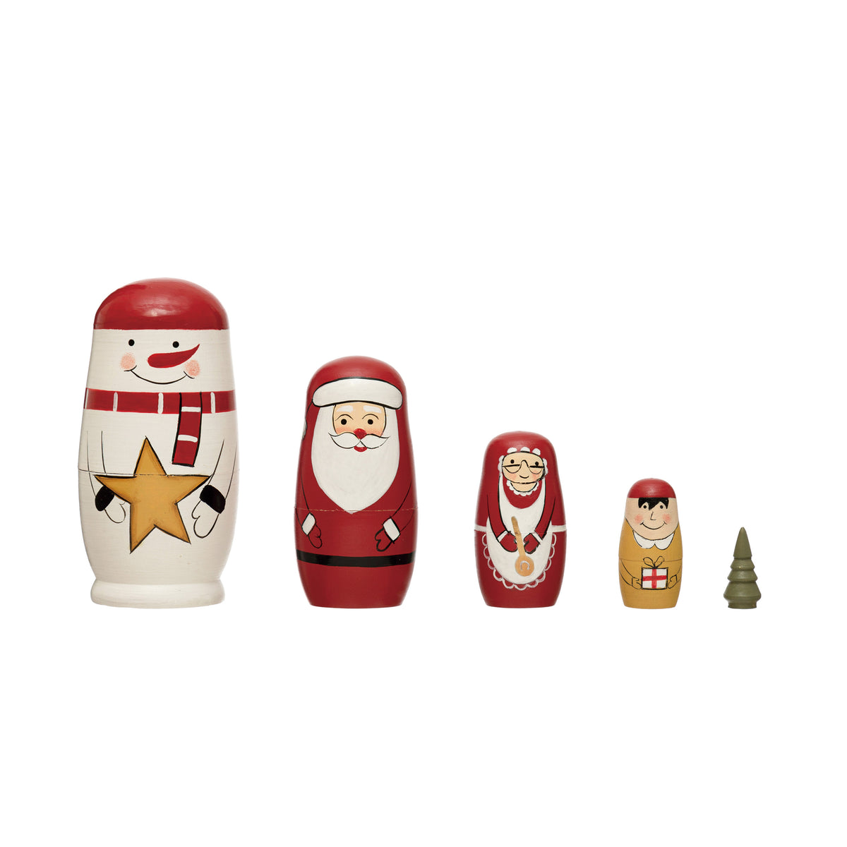 Wood Holiday Icon Nesting Dolls, Set of 5 – Floral Acres Greenhouse
