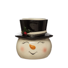 Load image into Gallery viewer, Pot, 4in, Ceramic, Christmas Snowman Head