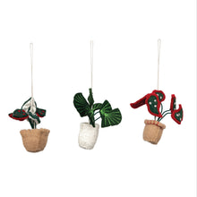 Load image into Gallery viewer, Wool Felt Houseplant Ornament with Embroidery, 4in
