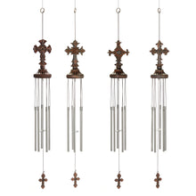 Load image into Gallery viewer, Rustic Brown Polystone Cross Wind Chime, 4 Styles