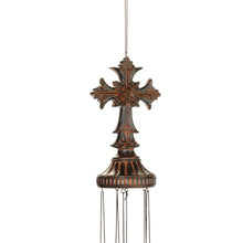 Load image into Gallery viewer, Rustic Brown Polystone Cross Wind Chime, 4 Styles