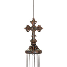 Load image into Gallery viewer, Rustic Brown Polystone Cross Wind Chime, 4 Styles