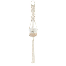 Load image into Gallery viewer, Pot, 3.5in, Ceramic, Ivory with Macrame Hanger