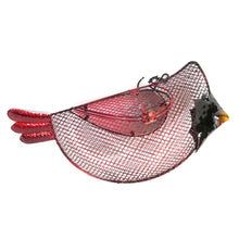 Load image into Gallery viewer, Metal Mesh & Glass Cardinal Hanging Bird Feeder