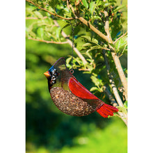 Load image into Gallery viewer, Metal Mesh & Glass Cardinal Hanging Bird Feeder