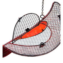Load image into Gallery viewer, Metal Mesh & Glass Cardinal Hanging Bird Feeder