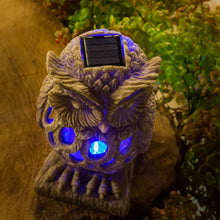 Load image into Gallery viewer, Solar Bug Zapper Garden Statue, Owl, 10in