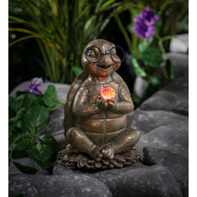 Load image into Gallery viewer, Turtle Garden Statue with Solar Ladybug, 8.5in
