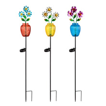 Load image into Gallery viewer, Solar Flower in Vase Garden Stake, 39.5in
