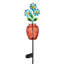 Load image into Gallery viewer, Solar Flower in Vase Garden Stake, 39.5in
