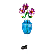 Load image into Gallery viewer, Solar Flower in Vase Garden Stake, 39.5in