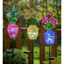 Load image into Gallery viewer, Solar Flower in Vase Garden Stake, 39.5in
