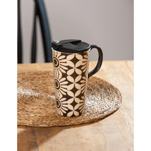 Load image into Gallery viewer, Black & White Daisies Ceramic Mug w/Box, 17oz