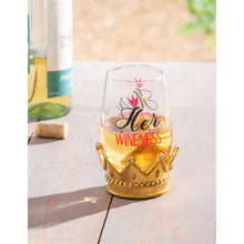 Load image into Gallery viewer, Stemless Wine Glass w/Coaster Base, Her Wineness