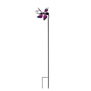 Purple Butterfly Wind Spinner Stake, 48in