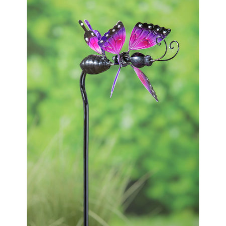 Purple Butterfly Wind Spinner Stake, 48in