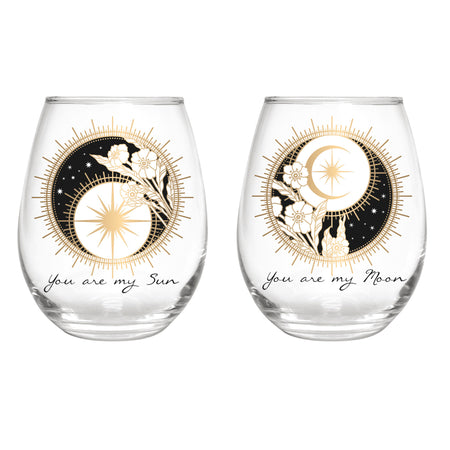 You Are My Sun/Moon Wine Glass Set of 2