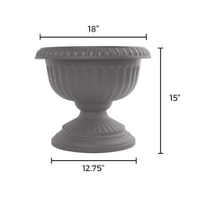 Load image into Gallery viewer, Planter, 18in, Grecian Urn, Charcoal