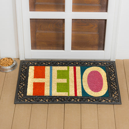 Colorful Hello Coir Door Mat