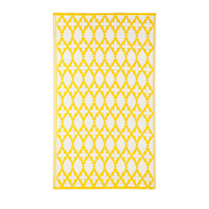 Yellow Patterned Indoor/Outdoor Rug, 36in x 60in