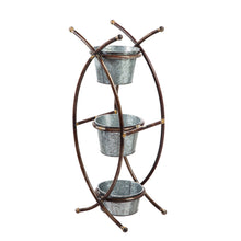 Load image into Gallery viewer, 3-Tier Metal Pot Planter with Stand