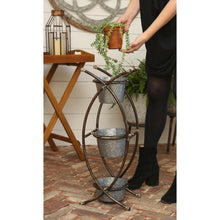 Load image into Gallery viewer, 3-Tier Metal Pot Planter with Stand