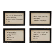 Load image into Gallery viewer, Wood Framed Typed Saying Print Wall Art, 4 Styles