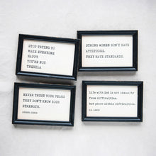 Load image into Gallery viewer, Wood Framed Typed Saying Print Wall Art, 4 Styles