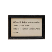 Load image into Gallery viewer, Wood Framed Typed Saying Print Wall Art, 4 Styles