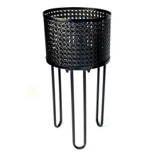 Load image into Gallery viewer, Round Mesh Metal Planter with Stand, 10in