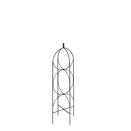 Circle Foldable Metal Obelisk, Black, 48in