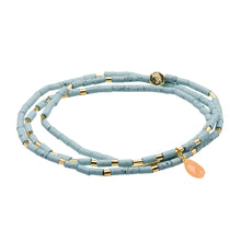 Load image into Gallery viewer, Teardrop Stone Wrap Bracelet, Blue Hwlt & Sunstone