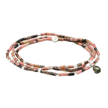 Load image into Gallery viewer, Teardrop Stone Wrap Bracelet, Rhodonite & Pyrite