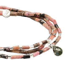 Load image into Gallery viewer, Teardrop Stone Wrap Bracelet, Rhodonite & Pyrite