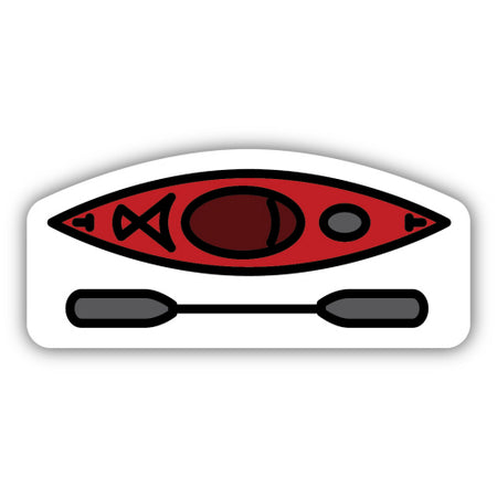 Kayak & Paddle Sticker, 3in