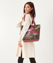 Load image into Gallery viewer, Floral Tote with Faux Leather Accents, 2 Styles