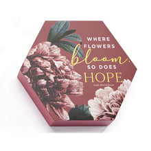 Load image into Gallery viewer, Floral Sentiment Hex Wood Block Decor, 3 Styles