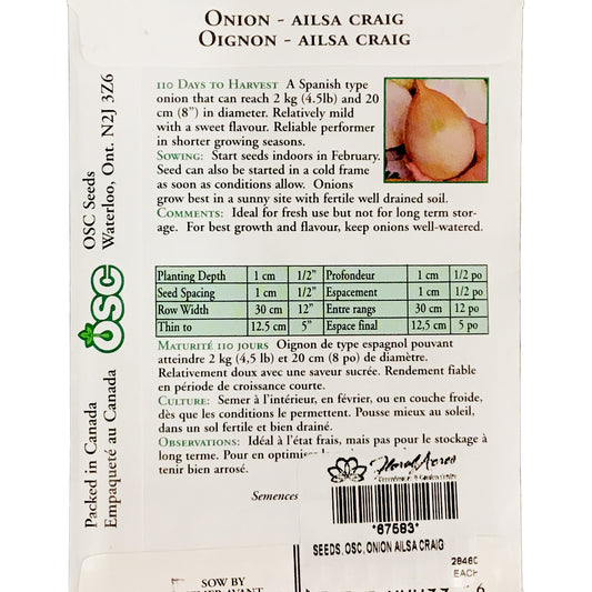 Onion - Ailsa Craig Seeds, OSC