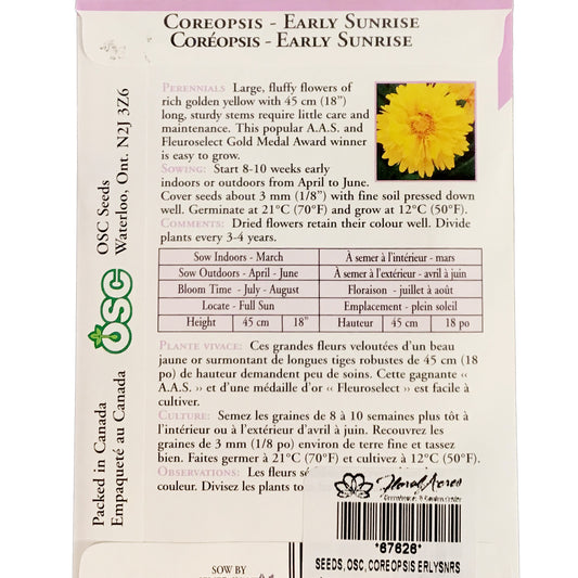 Coreopsis - Early Sunrise Seeds, OSC