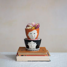 Load image into Gallery viewer, Pot, 4in, Stoneware, Black-Haired Girl with Saucer