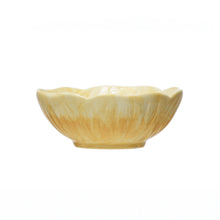 Load image into Gallery viewer, Hand Painted Embossed Stoneware Flower Bowl, 4.5in