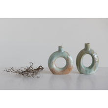 Load image into Gallery viewer, Vase, Stoneware, Cut-Out with Opal Reactive Glaze