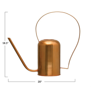 Metal Watering Can, Copper Finish, 3.5qt