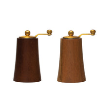 Load image into Gallery viewer, Acacia Wood & Stainless Steel Salt & Pepper Mills