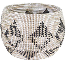 Load image into Gallery viewer, Natural Woven Seagrass Basket, Black Pattern

