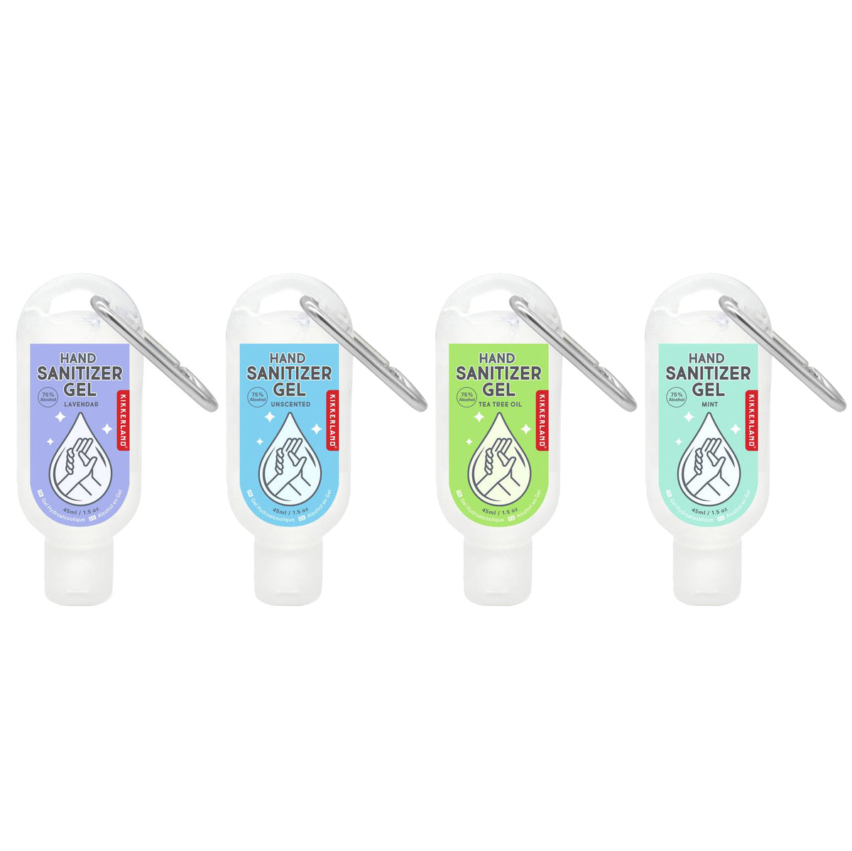 Hand Sanitizer Carabiner, 45mL, 75% Alcohol