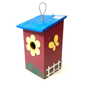 Painted Wooden Hanging Birdhouses, 3 Asst. Styles