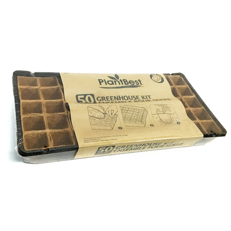 PlantBest Coir Fiber Pot Greenhouse Kit, 50 Cell