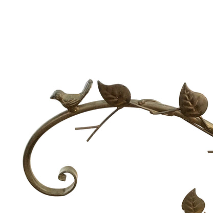 Shepherd's Hook, Bird & Leaf, Brown, 50in