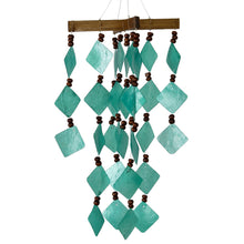 Load image into Gallery viewer, Capiz Diamond Wind Chime, 6.5in x 14in
